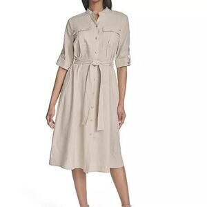 Halston Heritage Cotton Midi Dress